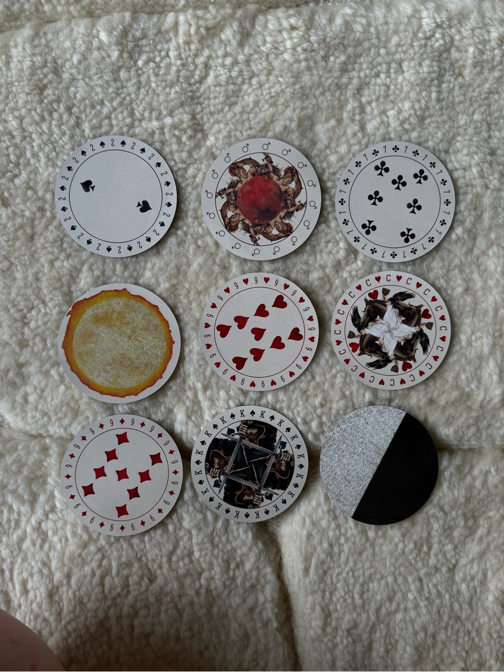 Circular Pagan playing cards by Uusi